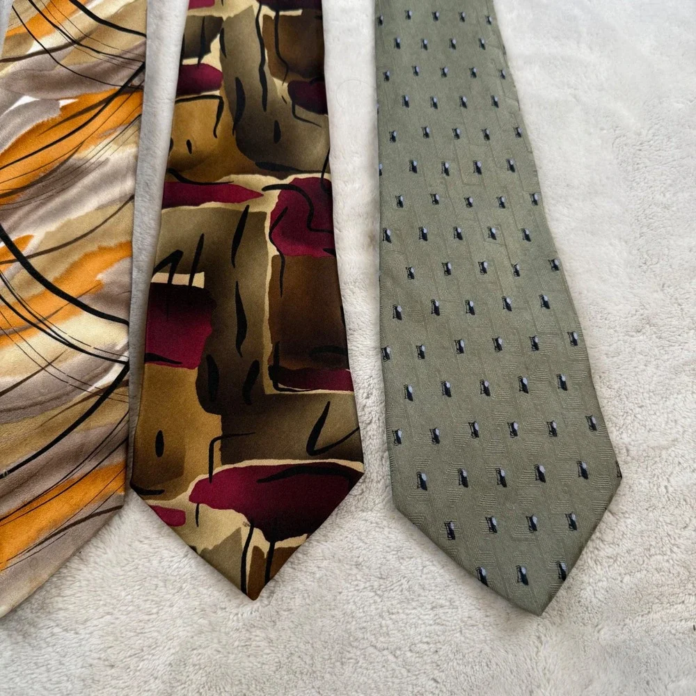 J Garcia Collection Lot of 4 Mens Ties Abstract‎ Pattern Silk Blend